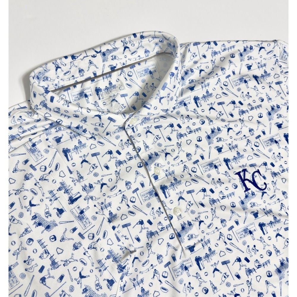 johnnie-O Men's Performance Polo Shirt Kansas City Royals Golf KC MLB Size 2XL